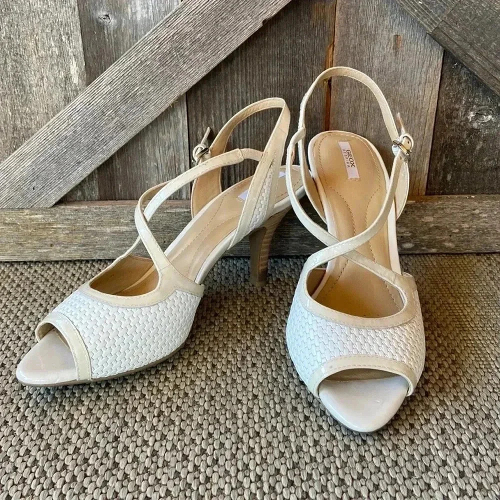 Geox Respira Sling Back / Peep Toe Strappy Heels